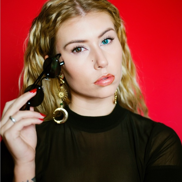 Nature Hand & Moon Statement Earrings - Ornate Dangles *Halloween Special* - Picture 3 of 13